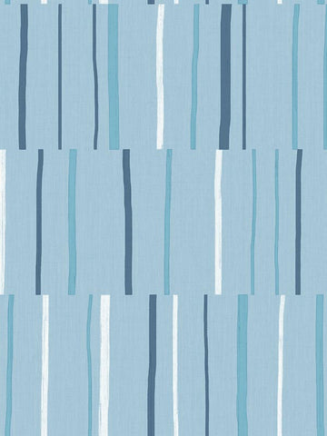 LW51212 Block Lines Bluebird Navy Glacier White Wallpaper