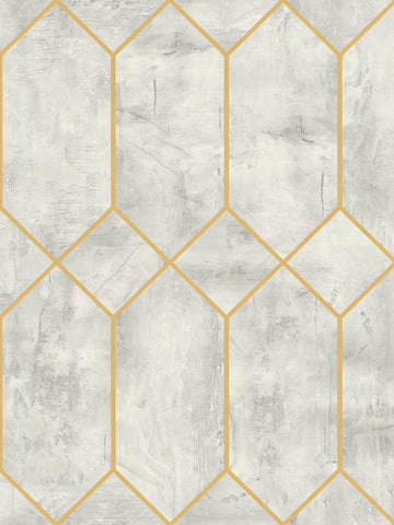 LW51610 Geo Faux Silver Birch Metallic Gold Wallpaper