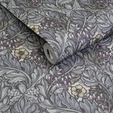 Lb25100 Floral Victorian Pattern with Stylized Leaves and Bellflowers Wallpaper