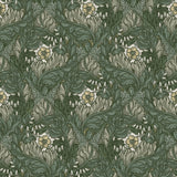 Lb25103 Floral Victorian Pattern with Stylized Leaves and Bellflowers Wallpaper