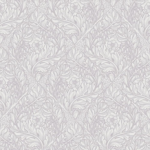 Lb25104 Floral Victorian Pattern with Stylized Leaves and Bellflowers Wallpaper