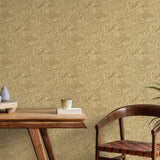 Lb25113 Vintage Floral Line Art Pattern Leaves Wallpaper
