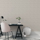 Lb25155 Leaf Swirl Pattern Neutral Tones Wallpaper