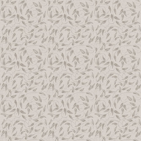 Lb25155 Leaf Swirl Pattern Neutral Tones Wallpaper