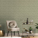 Lb25157 Leaf Swirl Pattern Neutral Tones Wallpaper 