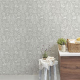 M1168 Sherwood Light Grey Woodland Wallpaper