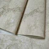 M13006 Tan beige cream pearl gold olive green shell sparkle plaster textured Wallpaper
