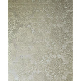 M13019 Taupe tan cream gold metallic Victorian floral damask plaster textured Wallpaper