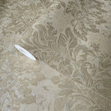 M13019 Taupe tan cream gold metallic Victorian floral damask plaster textured Wallpaper