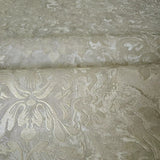 M13019 Taupe tan cream gold metallic Victorian floral damask plaster textured Wallpaper