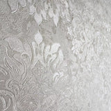 M13021 Cream off white Victorian big damask faux concrete plaster textured Wallpaper 3D