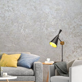 M13026 Gray bronze gold metallic faux mud plaster distressed textured modern Wallpaper
