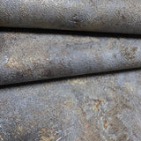 M13031 Dark Gray bronze metallic faux mud plaster distressed textured modern Wallpaper
