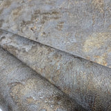 M13031 Dark Gray bronze metallic faux mud plaster distressed textured modern Wallpaper
