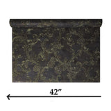 M13032 Gray bronze gold metallic Victorian damask faux concrete textured Wallpaper 3D