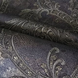 M13032 Gray bronze gold metallic Victorian damask faux concrete textured Wallpaper 3D