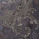 M13032 Gray bronze gold metallic Victorian damask faux concrete textured Wallpaper 3D