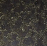 M13032 Gray bronze gold metallic Victorian damask faux concrete textured Wallpaper 3D