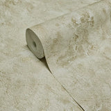 M13034 Beige sand cream brass gold metallic faux plaster distressed textured Wallpaper
