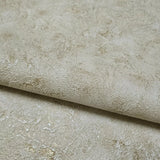 M13034 Beige sand cream brass gold metallic faux plaster distressed textured Wallpaper

