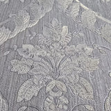 M13041 Light Gray ivory gold metallic Victorian damask faux fabric textured Wallpaper