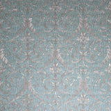 M13043 Turquoise blue green gray pearl Victorian damask faux fabric textured Wallpaper