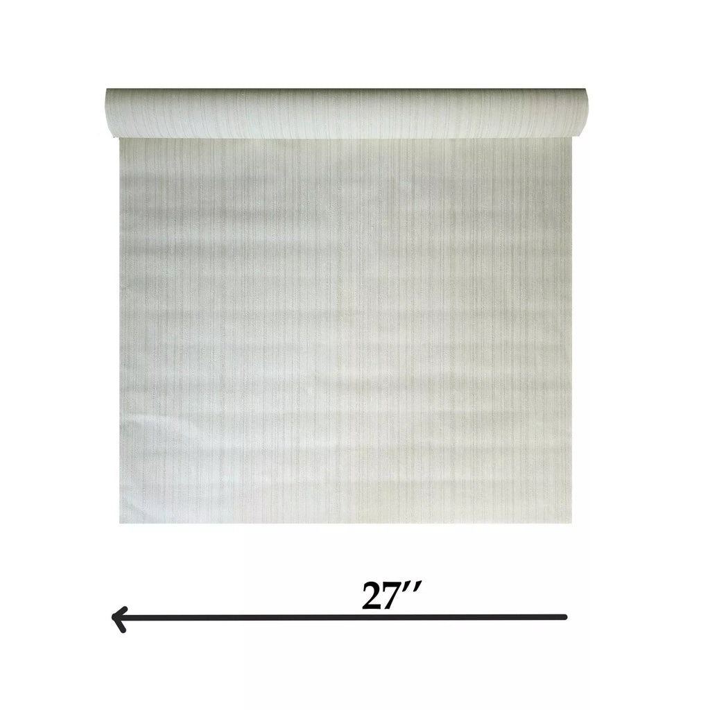 M13046 Ivory off white gold metallic faux thread stria lines fabric te ...
