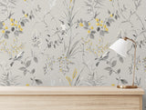 M1551 Mariko Grey Botanical Wallpaper