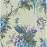 M1660 Golden Pheasant Sage Floral Wallpaper