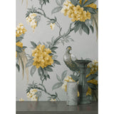 M1662 Golden Pheasant Grey Floral Wallpaper