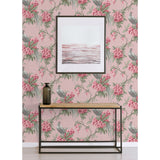 M1665 Golden Pheasant Pink Floral Wallpaper