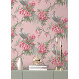 M1665 Golden Pheasant Pink Floral Wallpaper