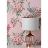 M1665 Golden Pheasant Pink Floral Wallpaper