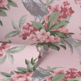 M1665 Golden Pheasant Pink Floral Wallpaper