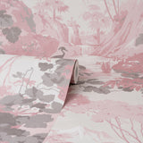 M1676 Eden Pink Crane Lagoon Wallpaper