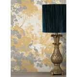 M1678 Eden Mustard Crane Lagoon Wallpaper