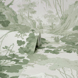 M1679 Eden Sage Crane Lagoon Wallpaper