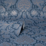M1681 Bamburg Dark Blue Floral Wallpaper