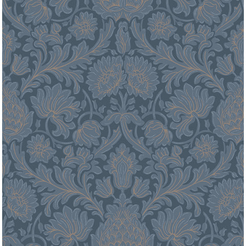 M1681 Bamburg Dark Blue Floral Wallpaper