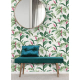 M1692 Meridian Parade Green Tropical Leaves Wallpaper