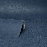 M1701 Glen Dark Blue Linen Wallpaper