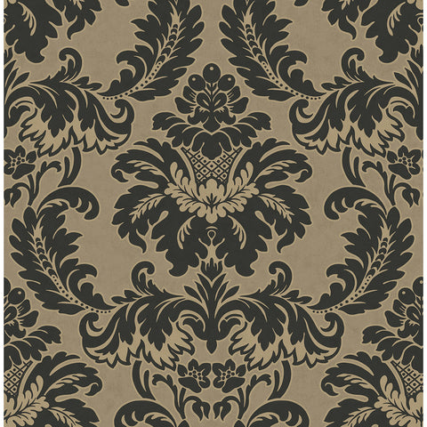 M1703 Windsor Black Damask Wallpaper