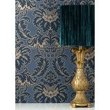 M1704 Windsor Blue Damask Wallpaper
