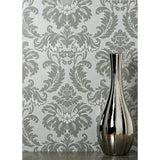 M1705 Windsor Grey Damask Wallpaper