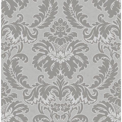 M1705 Windsor Grey Damask Wallpaper