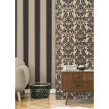 M1707 Rydia Black Stripe Wallpaper