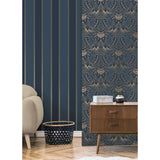 M1708 Rydia Blue Stripe Wallpaper