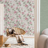 M1725 Akina Cream Floral Wallpaper