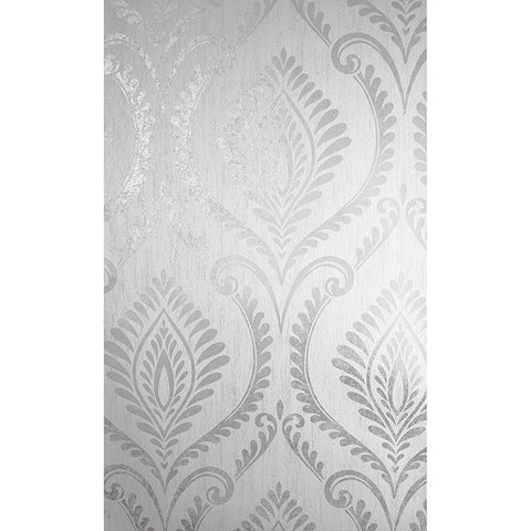 M1756 Estelle Grey Damask Wallpaper