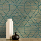 M1773 Fusion Teal Trellis Wallpaper